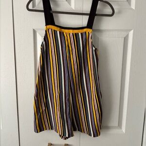 Striped Sleeveless Romper with Black Straps